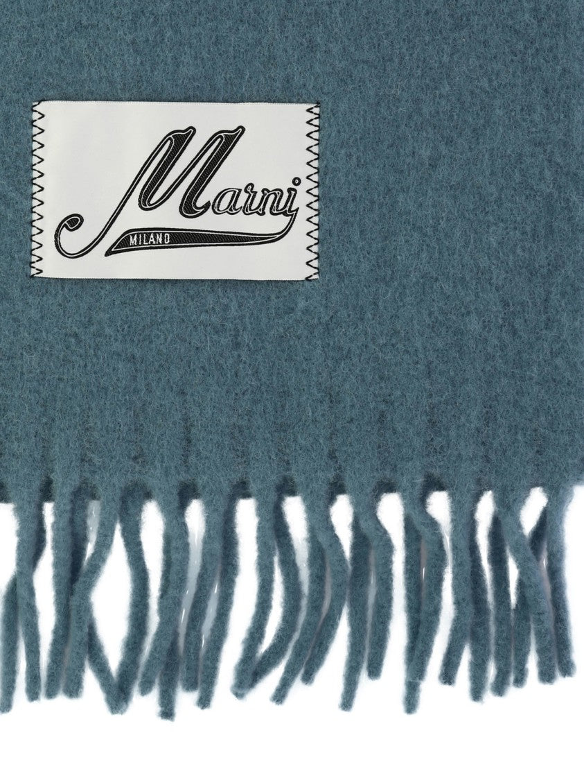 Marni Light Blue Brushed Alpaca Scarf