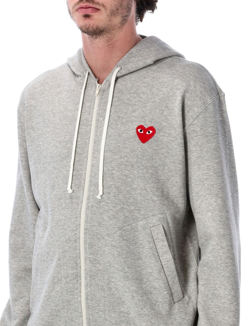 Comme Des Garçons Red Heart Eye Graphics Zip Hoodie