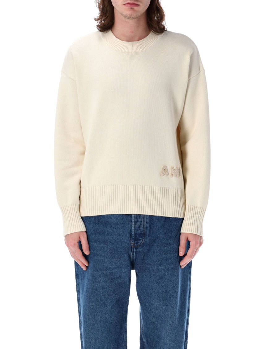 Ami Embroidered Crewneck Sweater