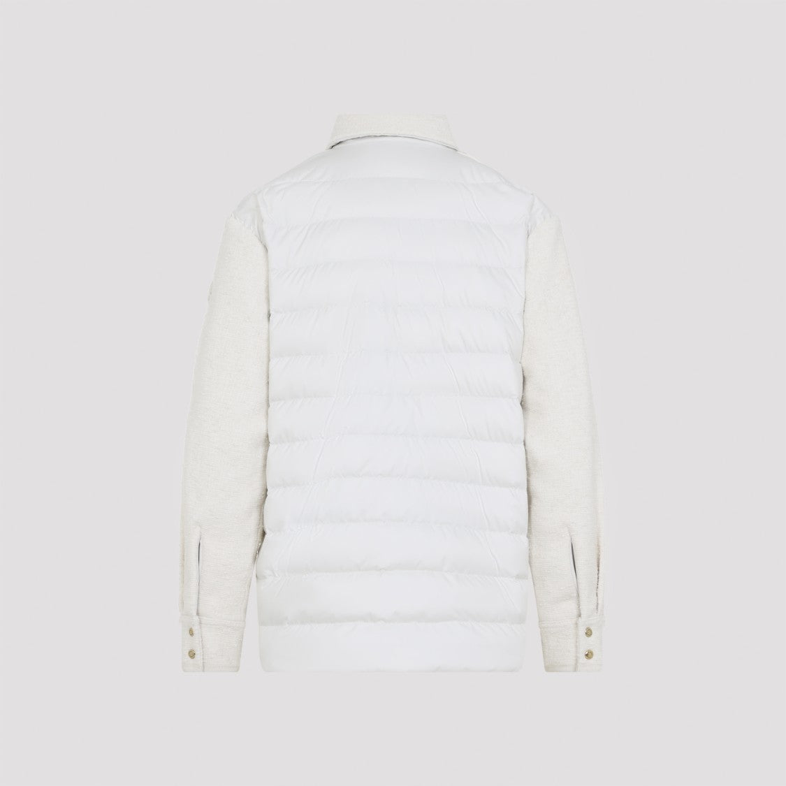 Moncler Textured Long-Sleeved Shirt With Quilted Back Panel