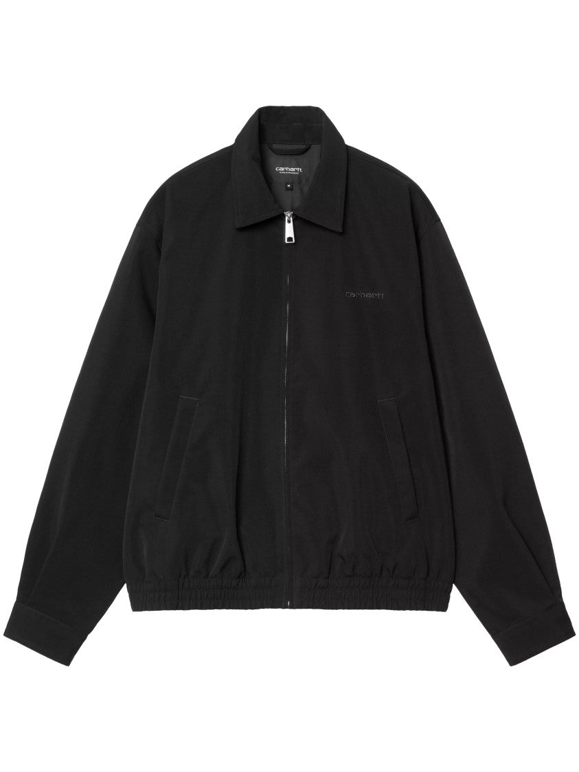 Carhartt Wip Minimalist Black Nylon Canvas Jacket With Structured Silhouette
