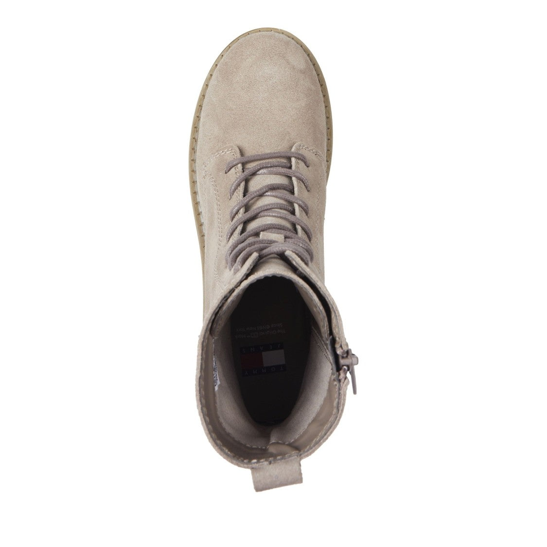 Tommy Jeans Beige Urban Lace-Up Chunky Rubber Sole Suede Boots