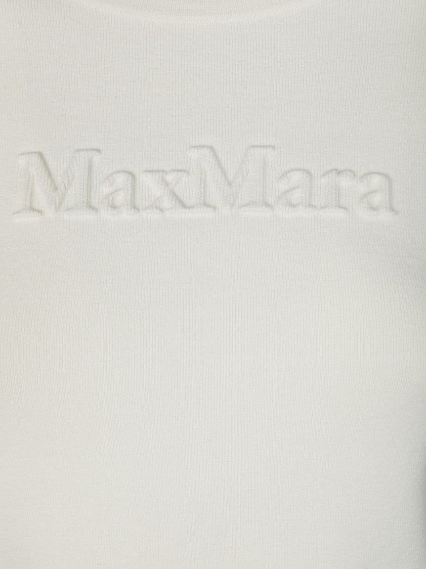 Max Mara White Long-Sleeve Ticino Top