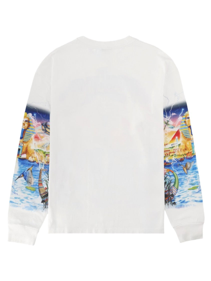 Casablanca Egypt-Inspired Graphic Print Cotton T-Shirt