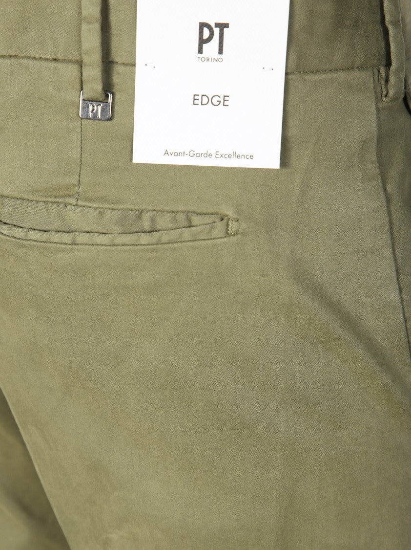 Pt01 Tailored Slim-Fit Pants With Front Pleats