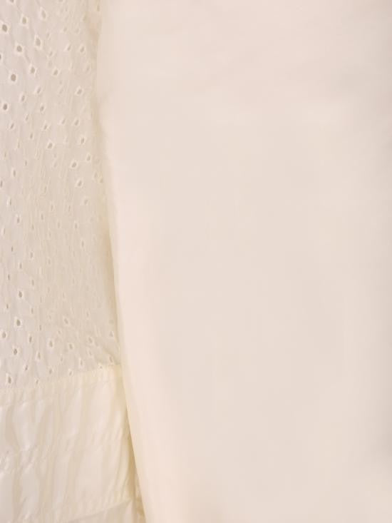 Moncler Cropped White Jacket With Perforated Detailing And Hood