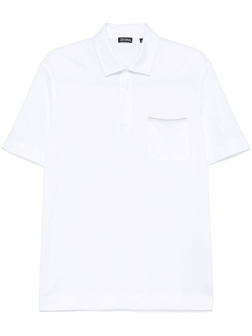 Ermenegildo Zegna Refined White Polo Shirt With Button Placket