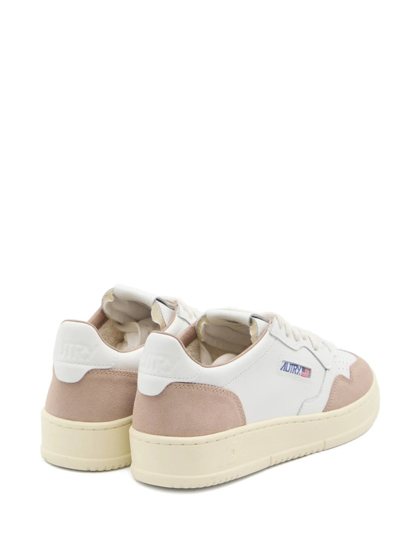 Autry White Medalist Low Suede Overlay Sneakers