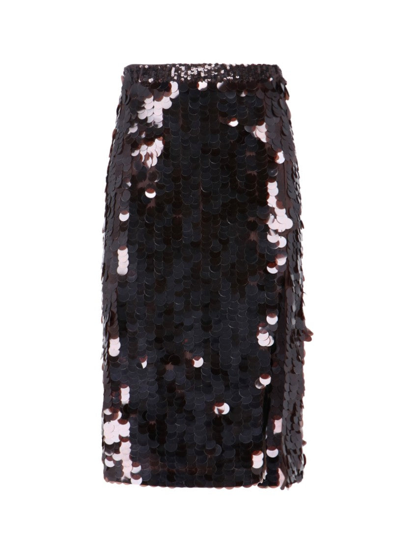 Parosh Fitted Mini Skirt With Shimmering Sequin Embellishments