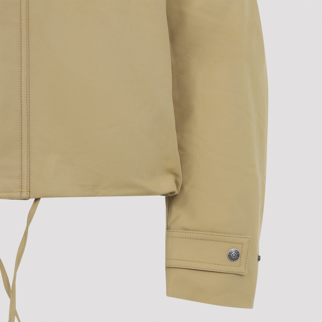 Acne Studios Cropped Boxy Jacket With Drawstring Hem And Contrasting Collar