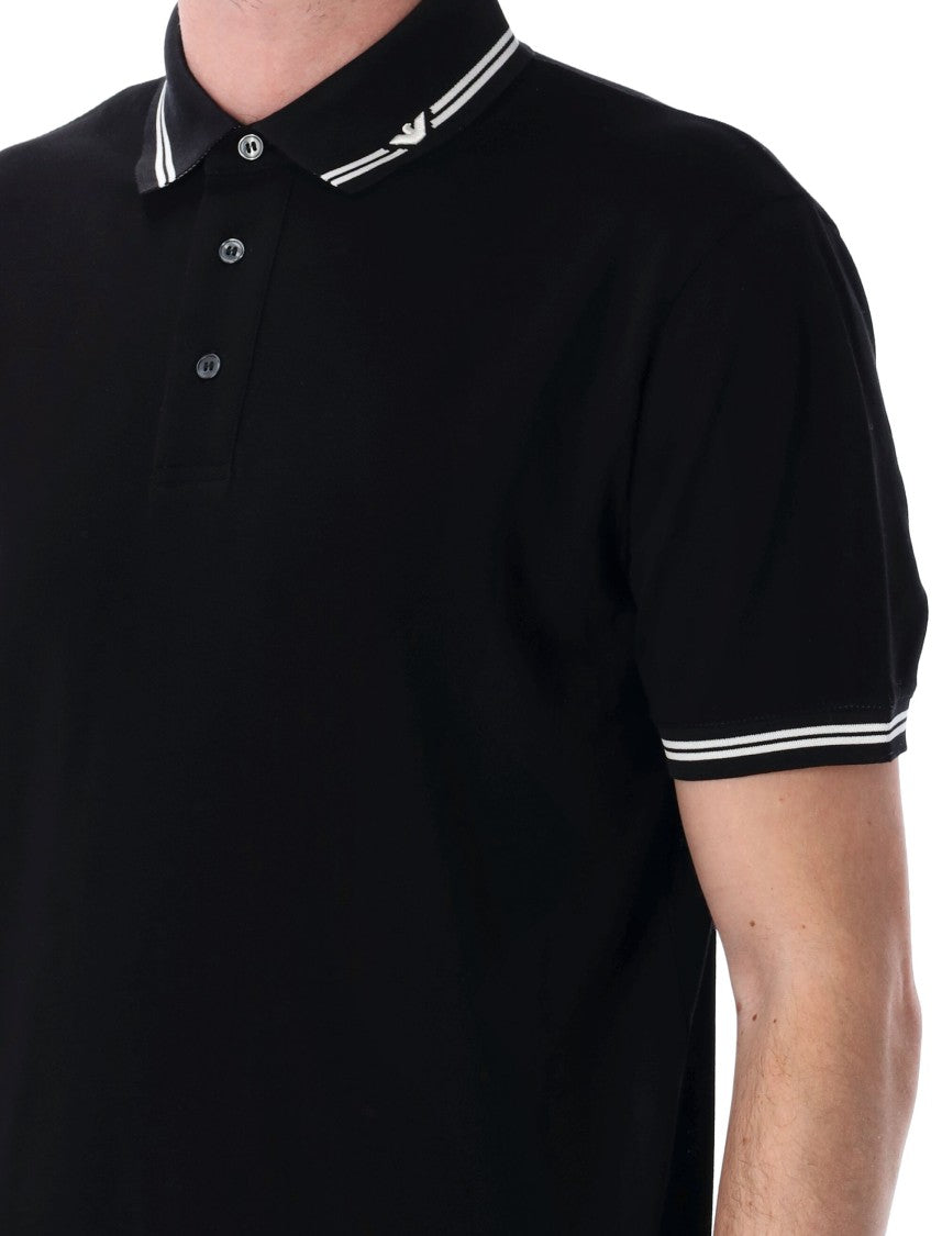 Emporio Armani Classic Piqué Polo Shirt With Polished Collar