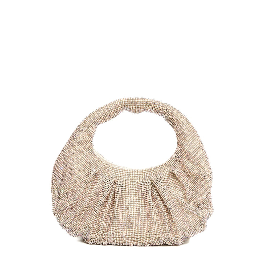 Twentyfourhaitch Crescent-Shaped Handbag With Radiant Rhinestones