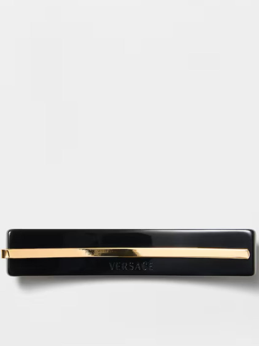 Versace Black Glossy Medusa Emblem Barrette
