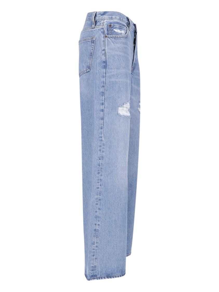 Frame Blue High Waist Wide-Leg Jeans