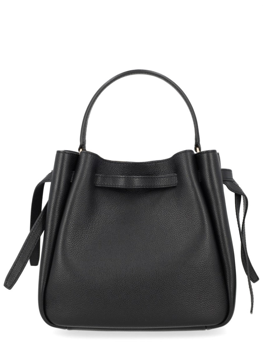 Tory Burch Pebbled Leather Shoulder Bag With Adjustable Strap And Subtle Emblem
