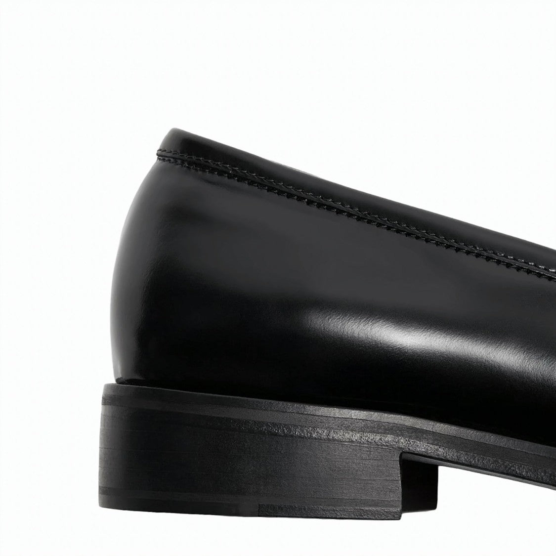 Acne Studios Polished Black Leather Loafers With Classic Moccasin Design