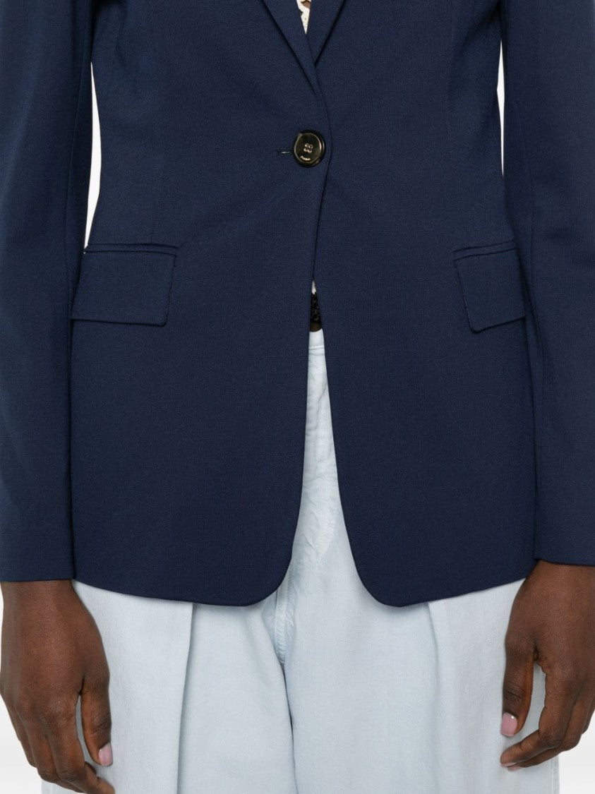 Pinko Blue Flap Pocket Single-Breasted Blazer