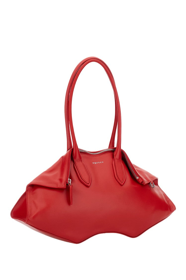 Alexander Mcqueen Sculptural Leather Shoulder Bag With Tubular Handles