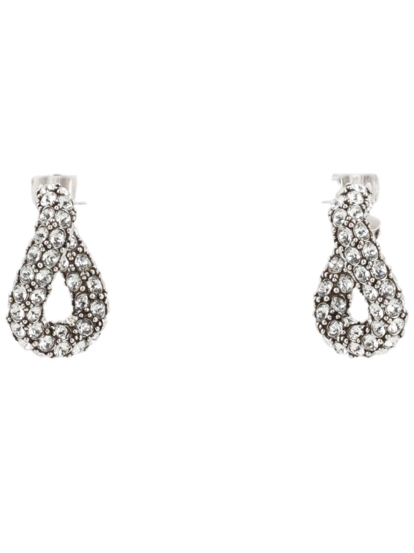 Isabel Marant Silver Glass Stone Teardrop Earrings