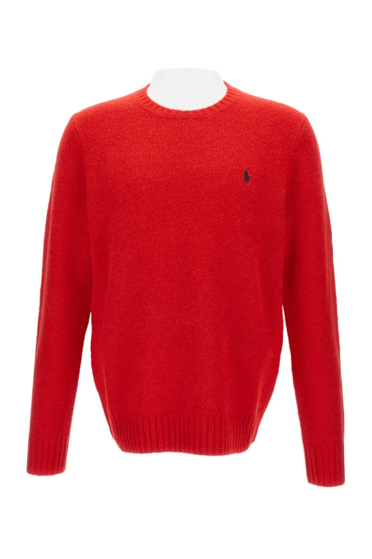 Polo Ralph Lauren Regular Fit Bright Red Wool Blend Knit Pullover