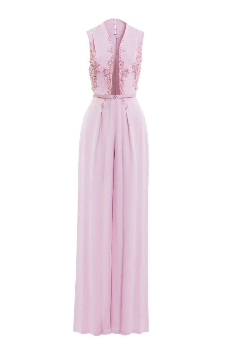 Saiid Kobeisy Embellished Crepe Jumpsuit