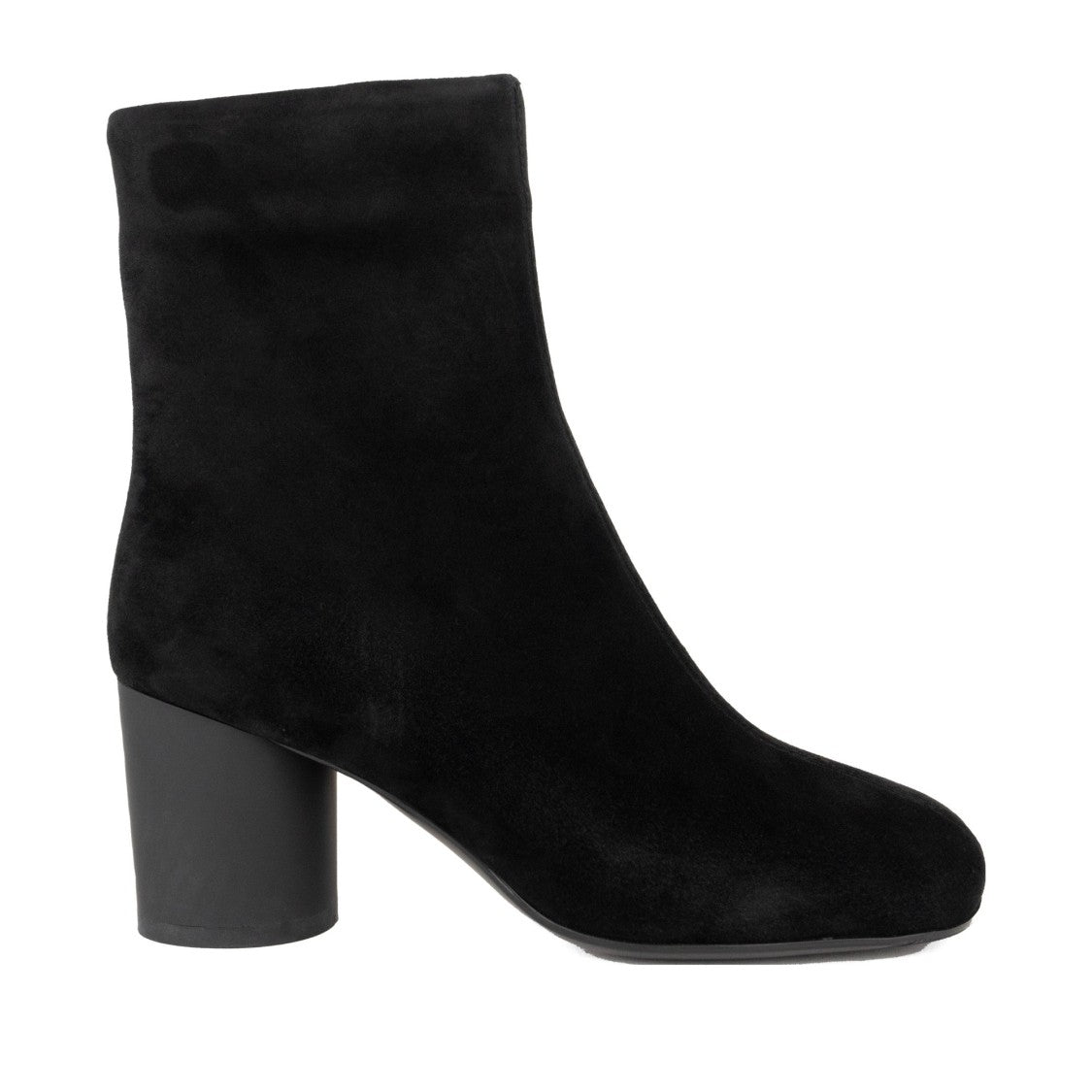 Linda Baumann Black Smooth Leather Mid-Height Block Heel Ankle Boots