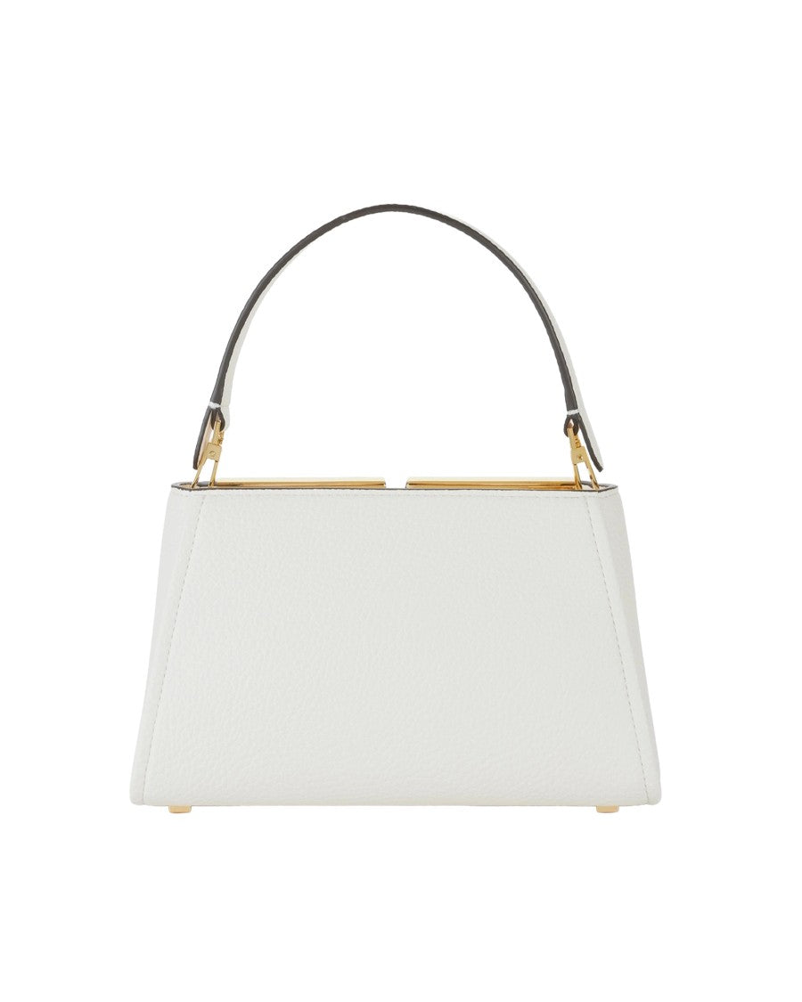 Elisabetta Franchi Textured Handbag With Gold-Tone Metal Accents And Signature Logo