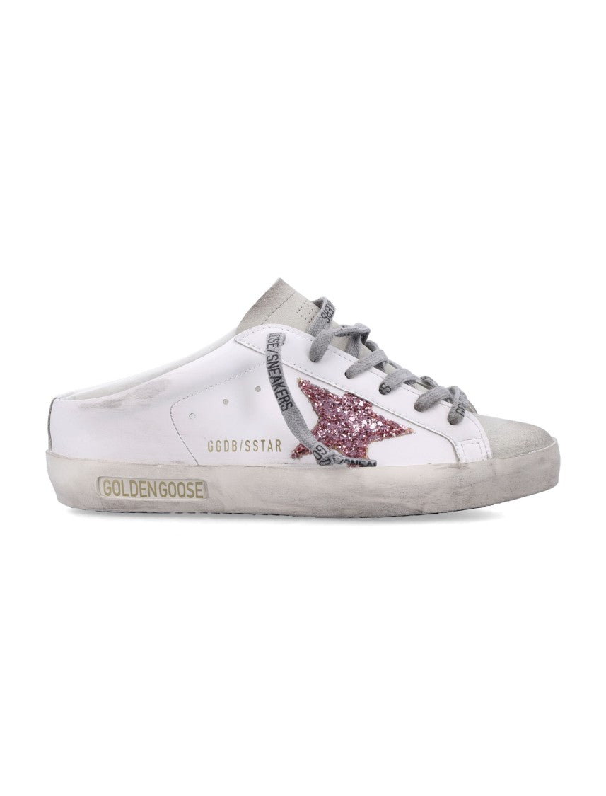 Golden Goose Distressed Slip-On Sneakers With Glittery Star Detail