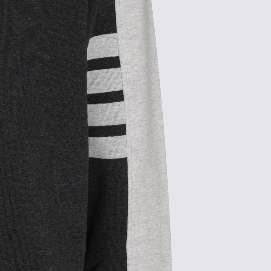 Thom Browne Two-Tone Hooded Sweater With Striped Detail
