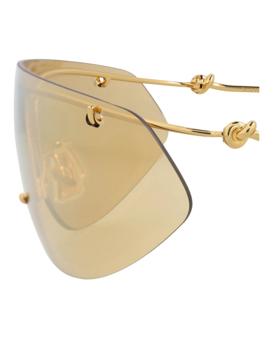 Bottega Veneta Shield-Frame Metal Sunglasses