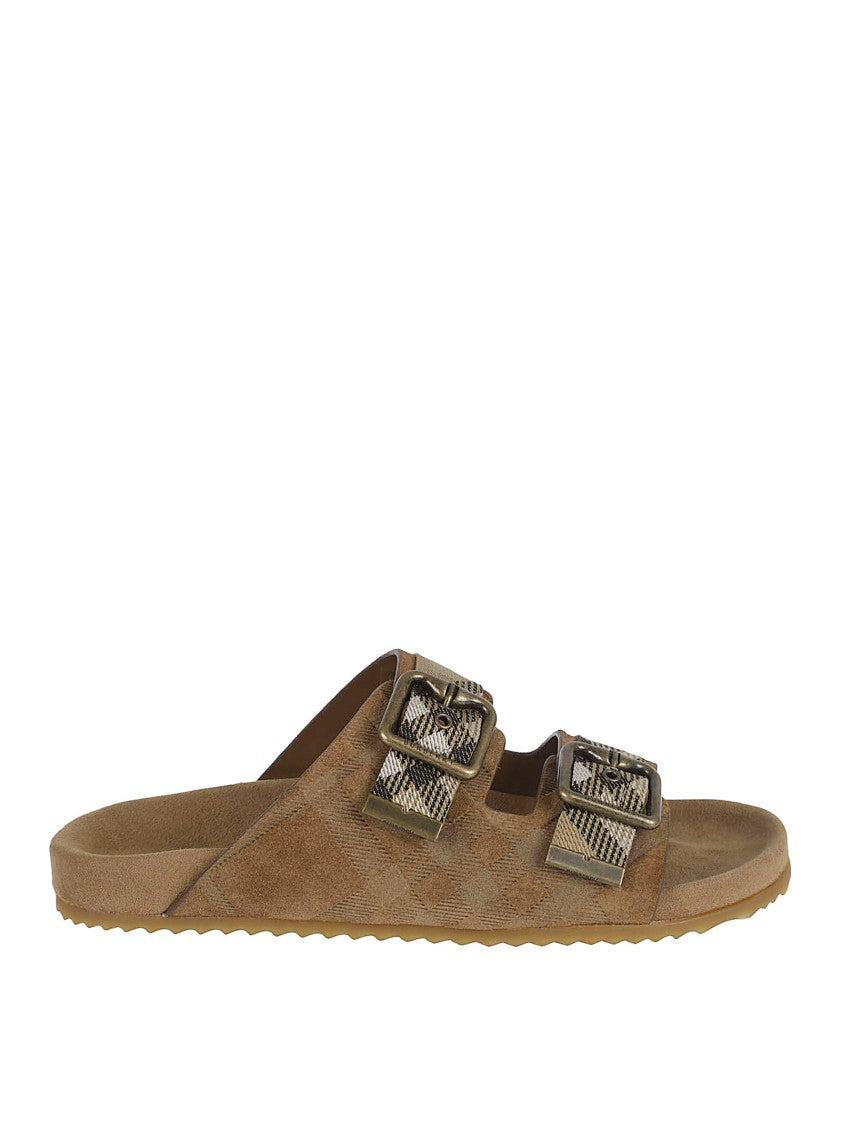 Burberry Grained Calfskin Slip-On Sliders