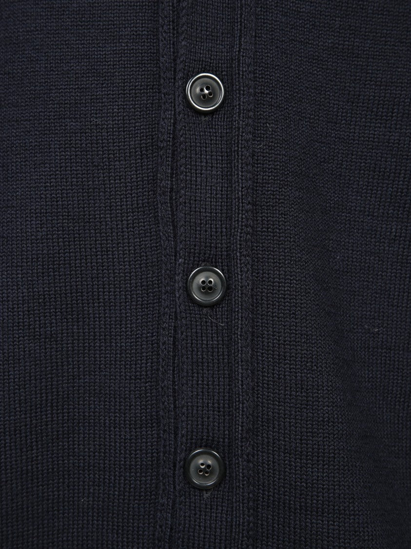 Maison Margiela V-Neck Cardigan With Button Front Closure And Long Sleeves