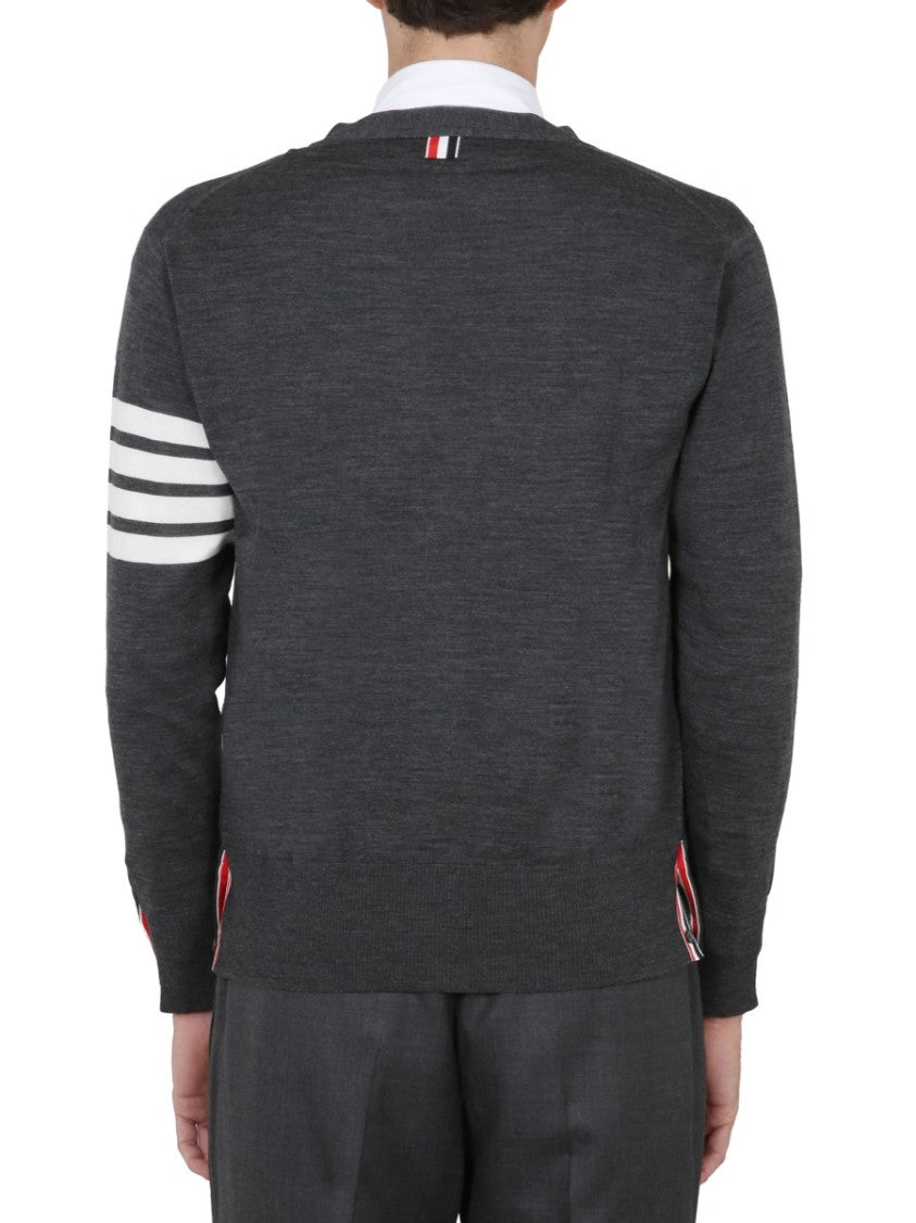 Thom Browne Cardigan With 4-Bar Stripe Detailing