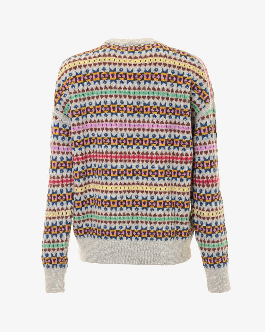 Paul Smith Multi-Colored Knitted Crewneck Sweater With Geometric Patterns