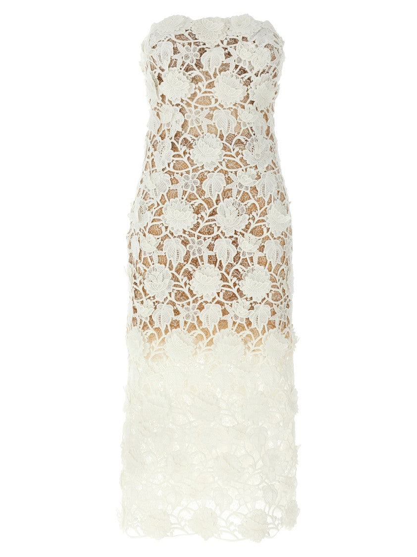 Ermanno Scervino Macramé Lace Sheath Dress With Off-The-Shoulder Design