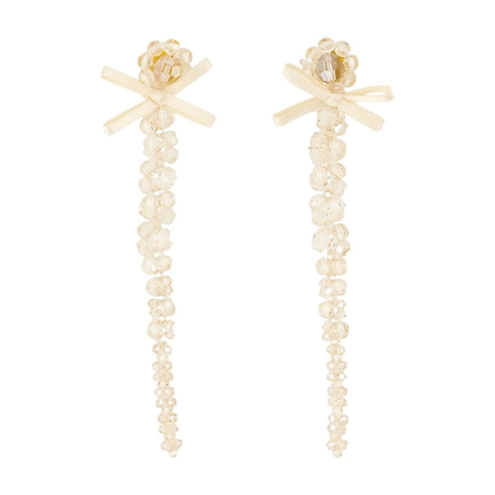 Simone Rocha Petite Bow Drip Earrings - Crystal - Yellow