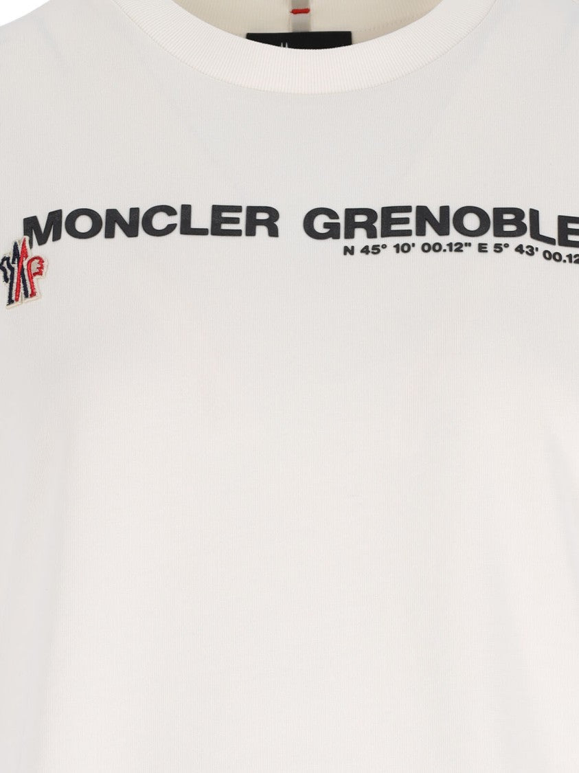 Moncler Grenoble Logo T-Shirt, In White Cotton
