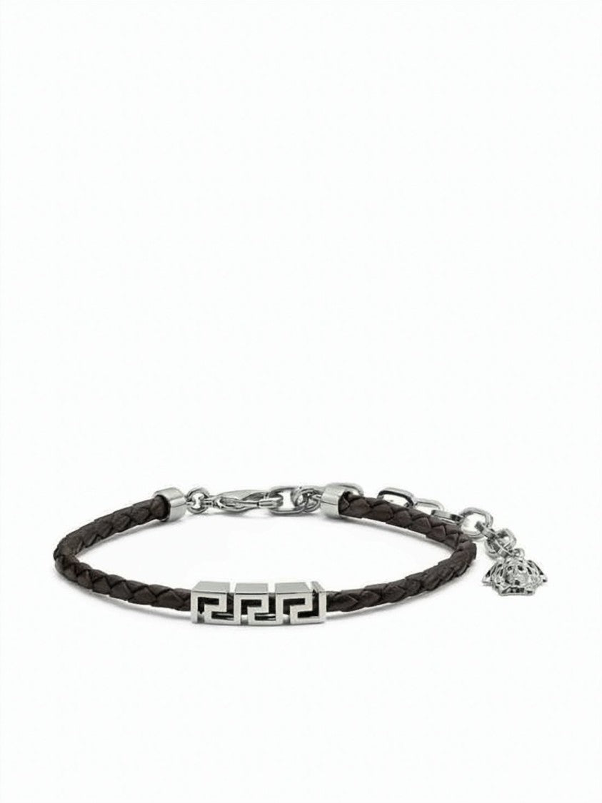 Versace Braided Leather Bracelet