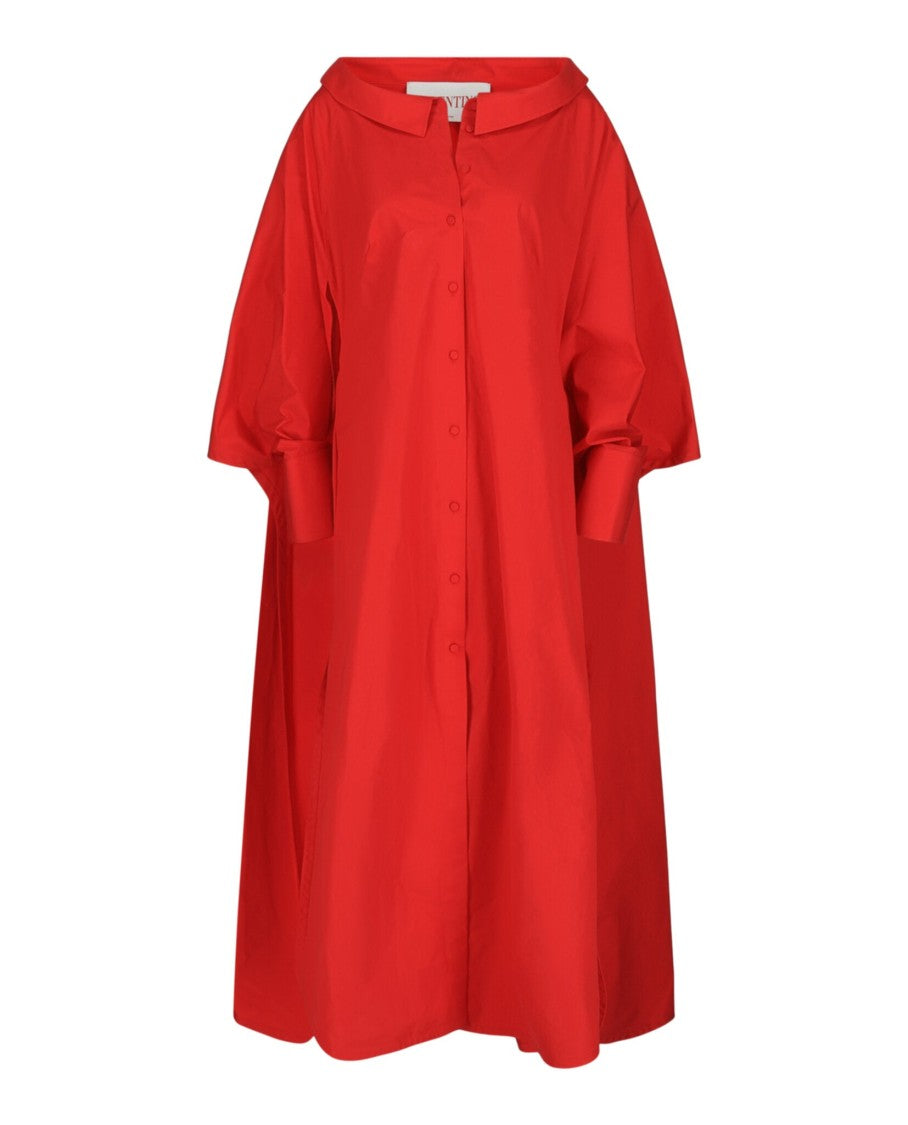 Valentino Button-Front Cape Dress