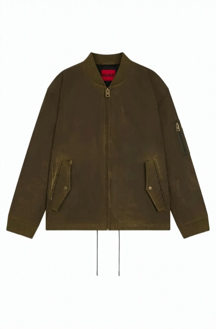 Hugo Boss Cropped Casual Jacket With Ribbed Details