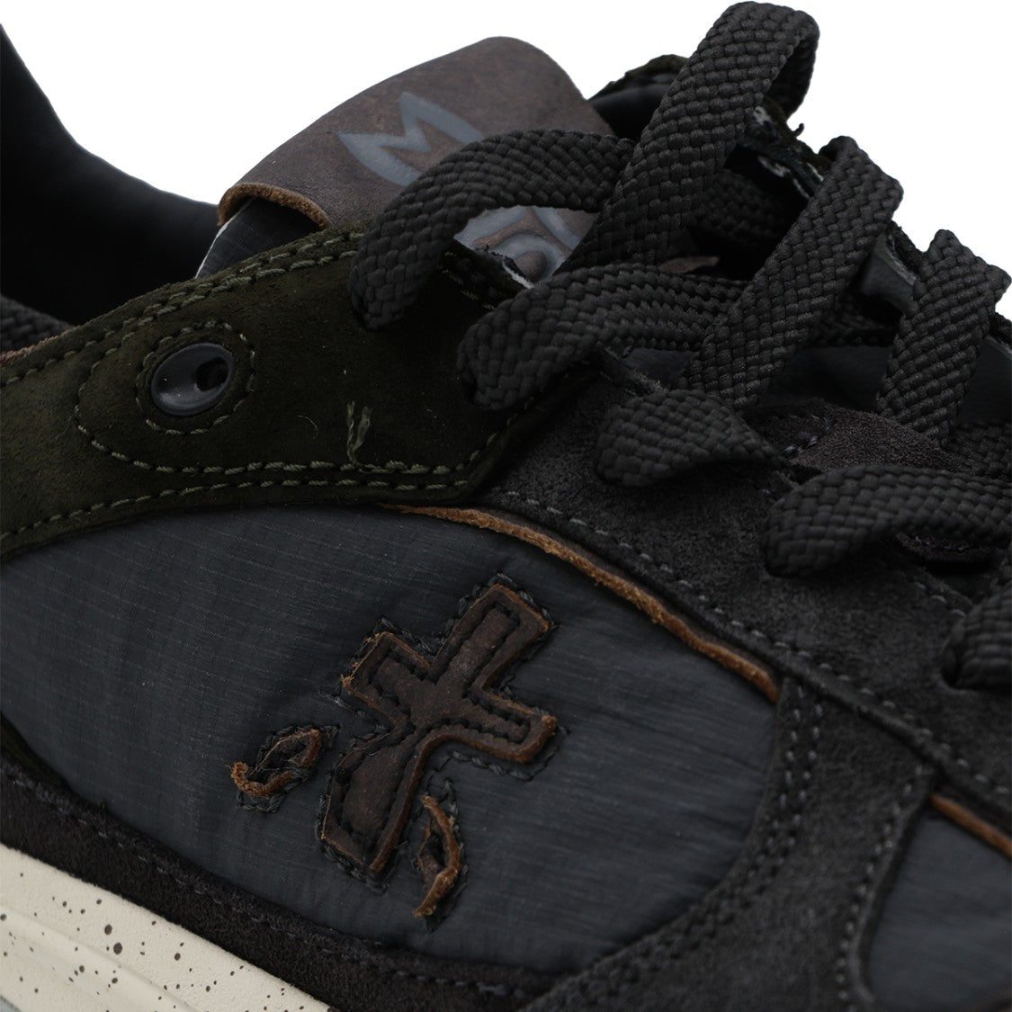 Premiata Artistic Graphic Suede Fabric Panel Sneakers