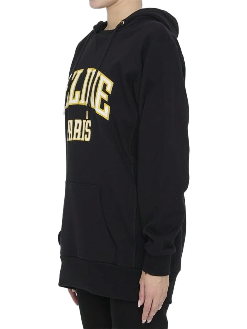 Celine Relaxed Fit Black Hooded Sweatshirt