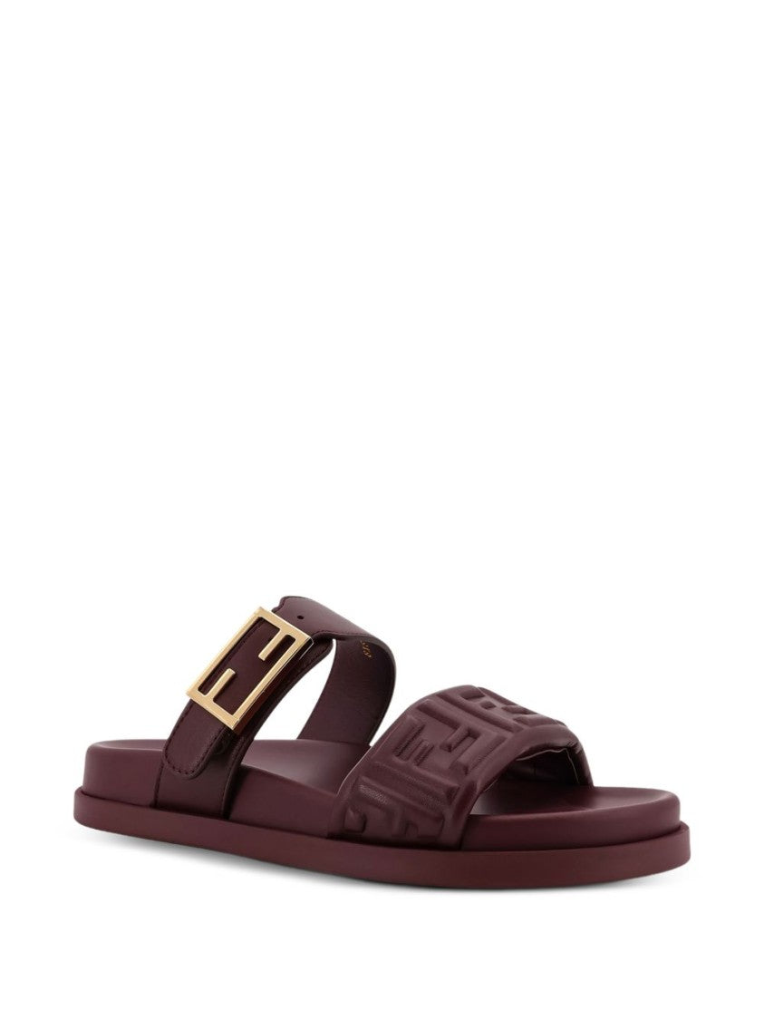 Fendi Burgundy Flat Shoes