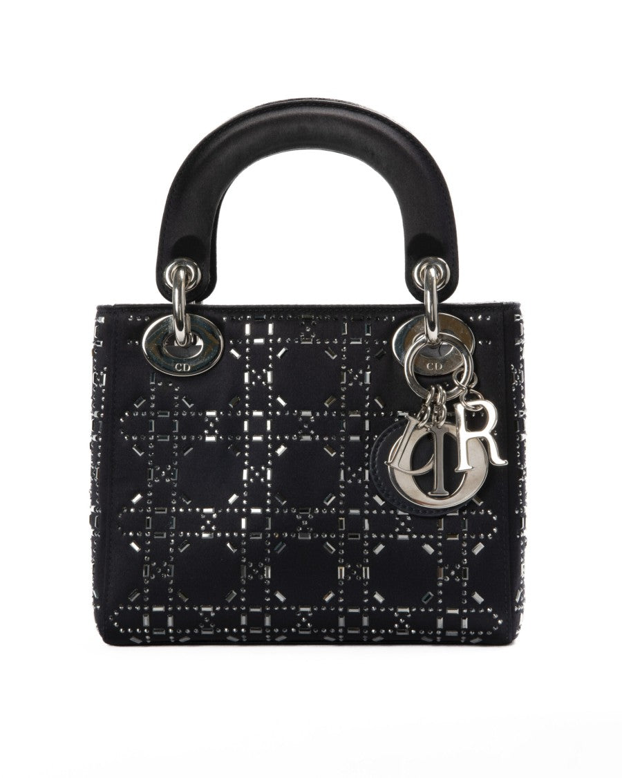 Dior Lady Mini Swarovski Silk In Midnight Blue