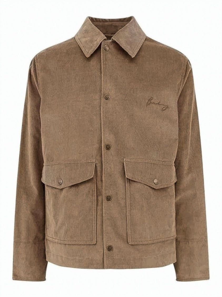 Burberry Corduroy Jacket With Structured Collar And Flap Pockets