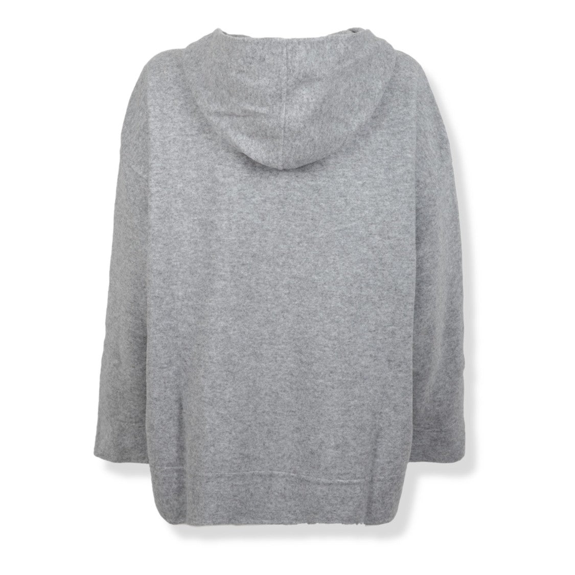 Max Mara Heathered Grey Oversized Hoodie With Front Zip