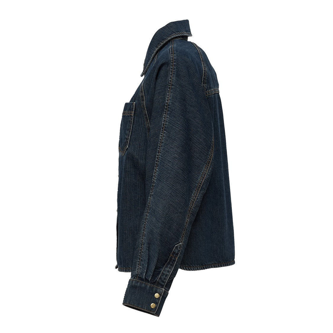 Ganni Slub Mix Batwing Denim Shirt