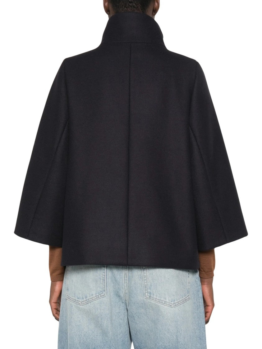 Fay High Collar Structured Black Jacket