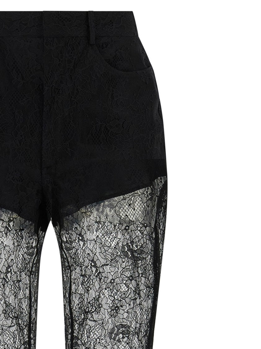 Giuseppe Di Morabito Flared Lace Trousers With Inner Culottes