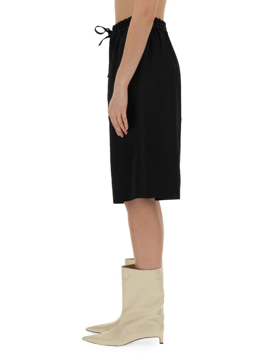 Jil Sander Wide Leg Bermuda Shorts With High Waist